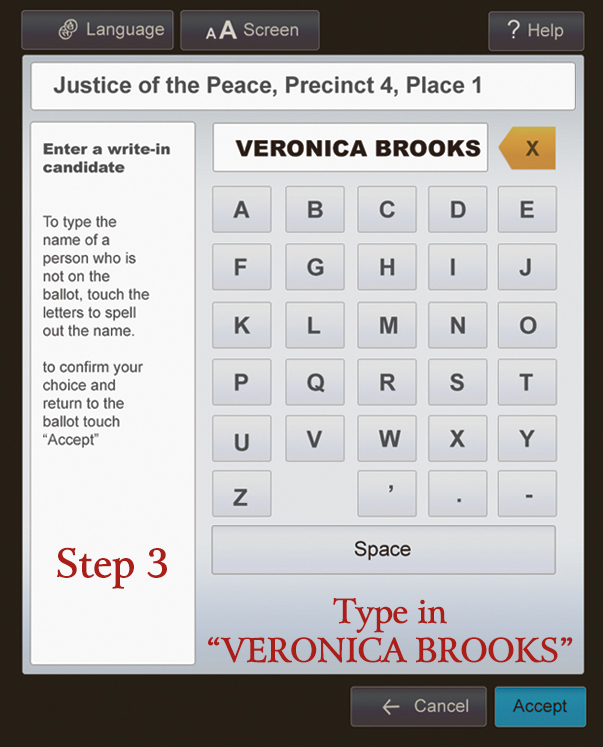 Step Three Write-in